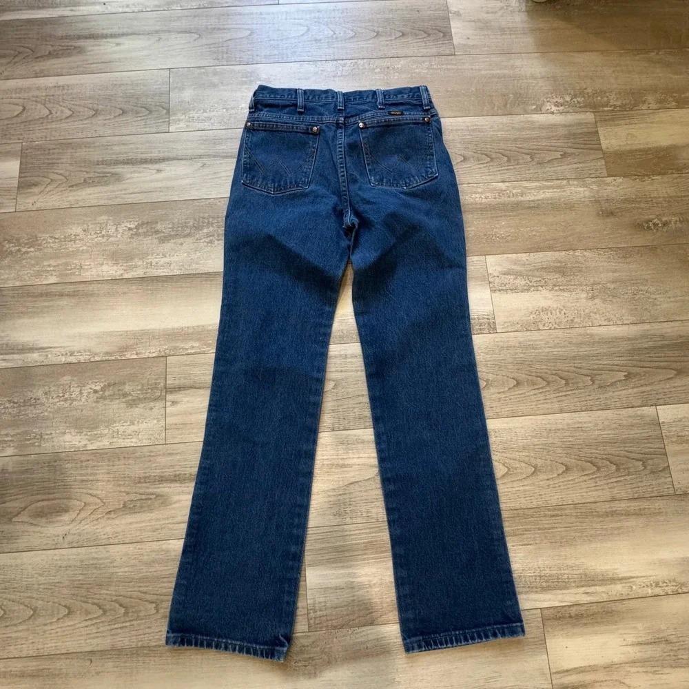 Vintage Y2K Wrangler 980DEN Straight Leg Blue Jeans 31x32 90s Western Cowboy